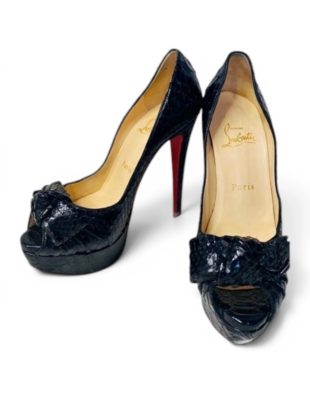 🛍️Christian Louboutin Authentic Python Madame Butterfly Heels W/Box & Dust Cover